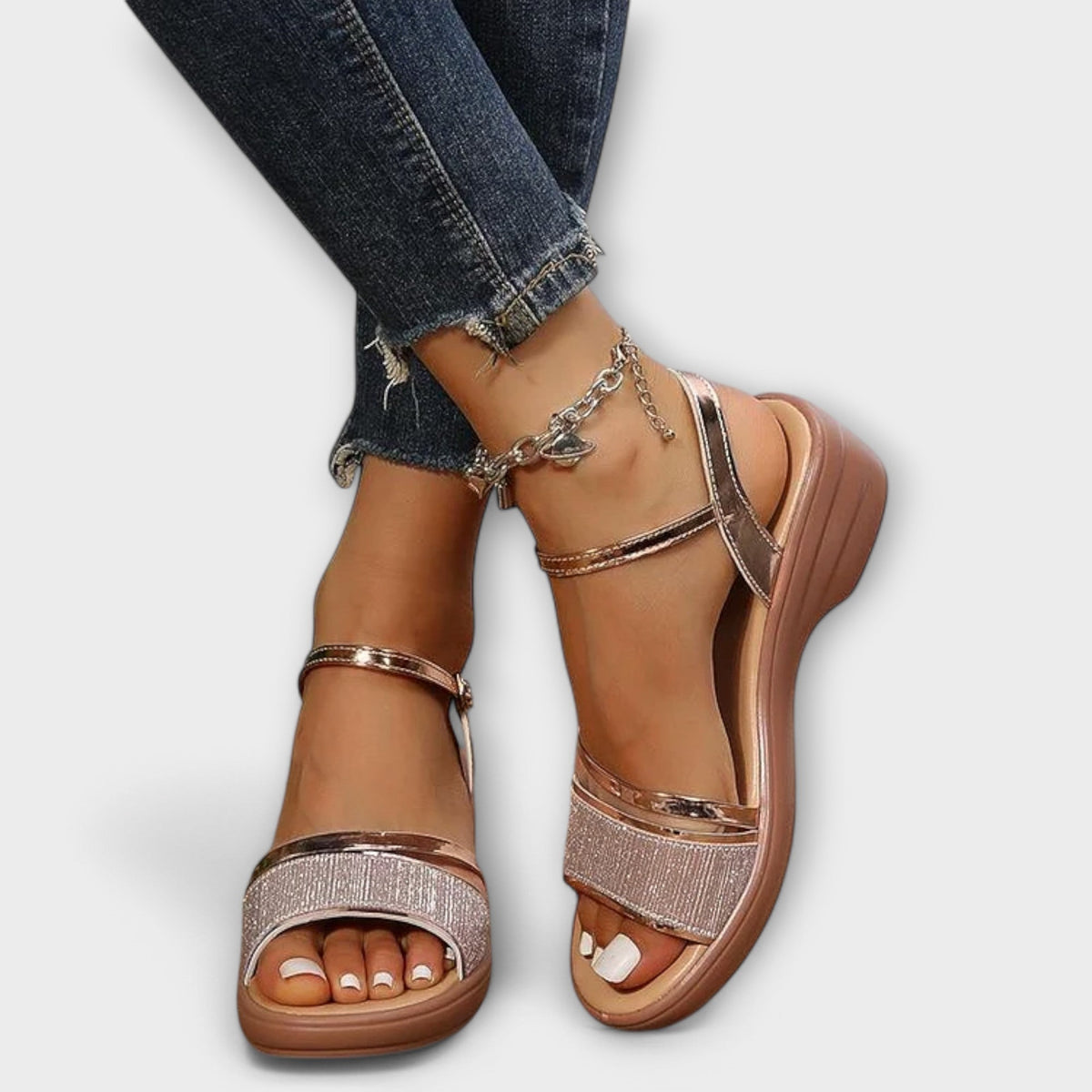 Else - Sandaler med strass-remmer