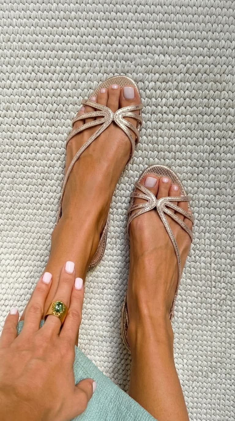 Mari - Gyldne Elegante sommersandaler
