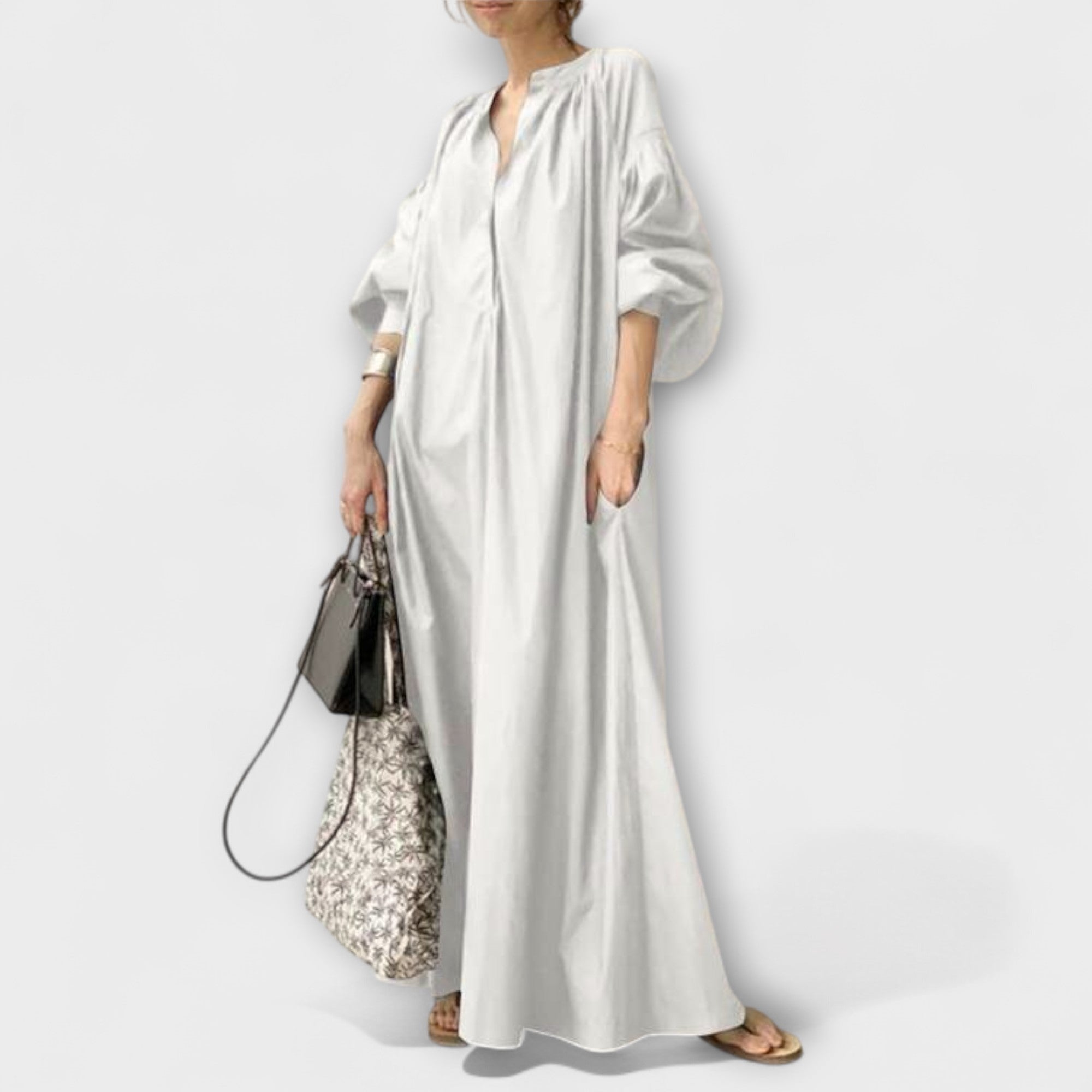 Ulrikke - Hvitt elegant lang kjole
