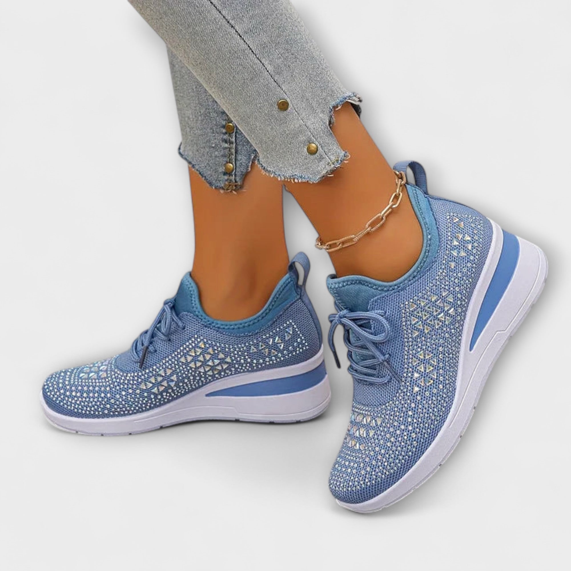 Solveig - Glitrende sneakers med strass