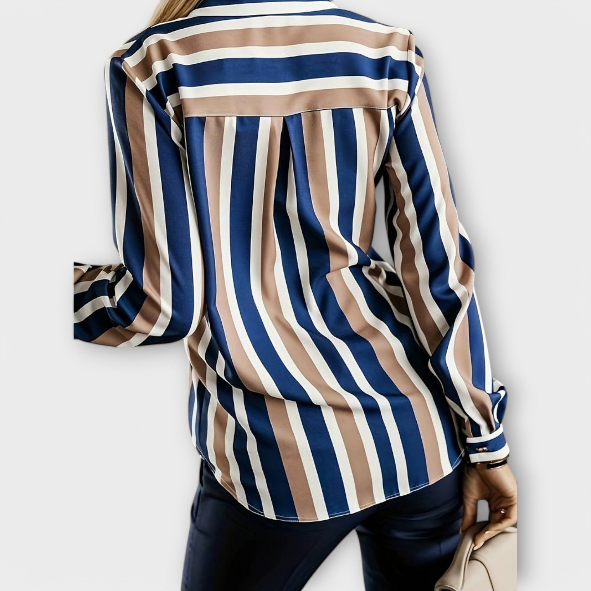 Hanne - Blå-hvit stripete bluse