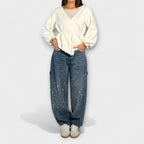 Reidun - Glitrende jeans med ballongsnitt