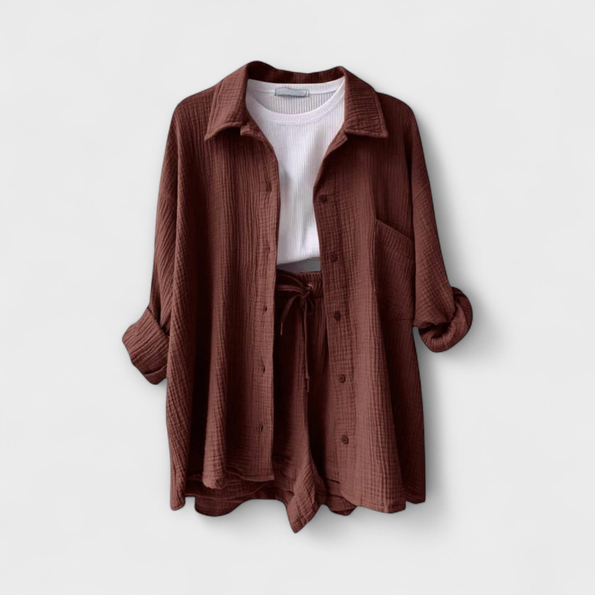 Solveig - Beige behagelig 2-delt sett