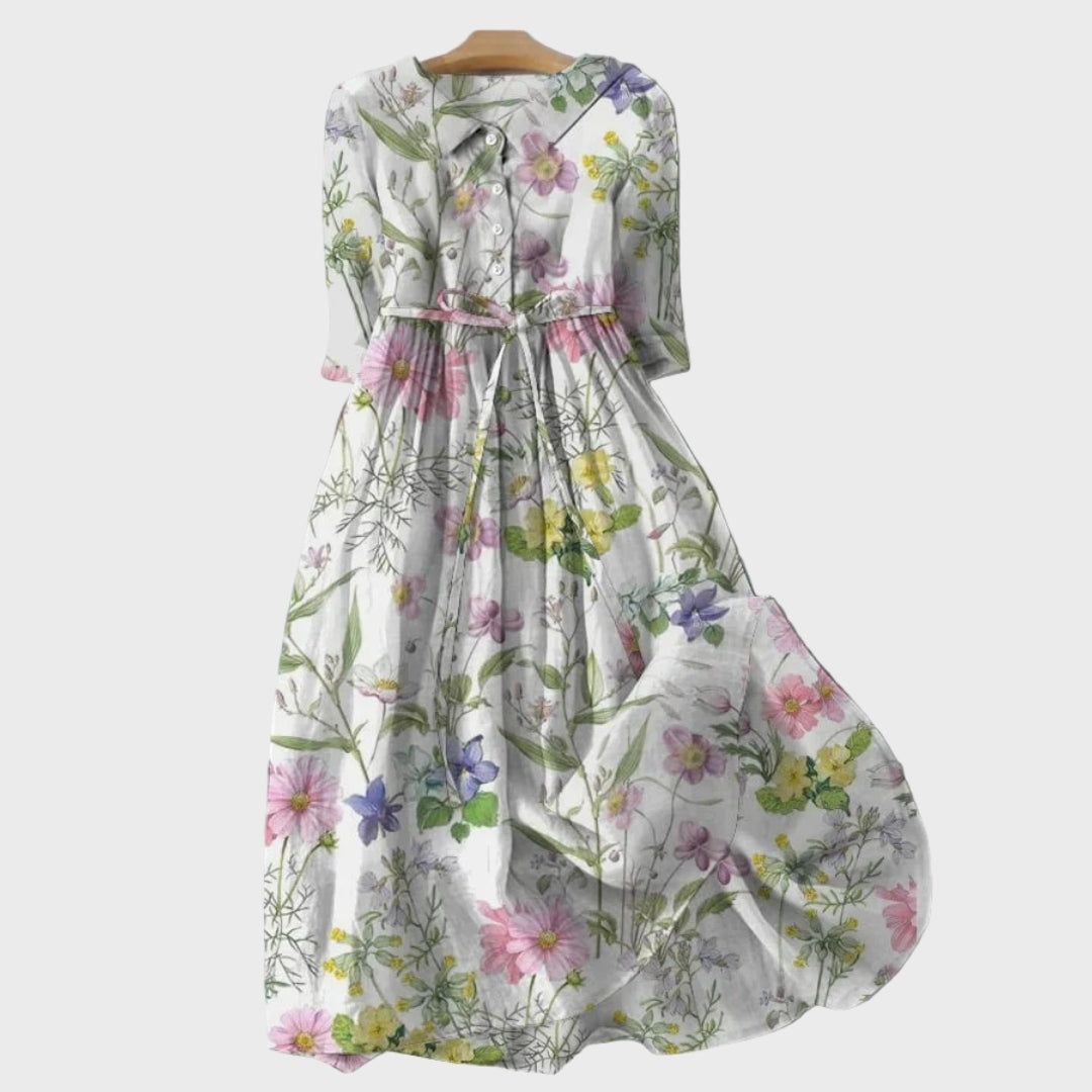 Berit - Søtt sommerkjole med blomstergrener