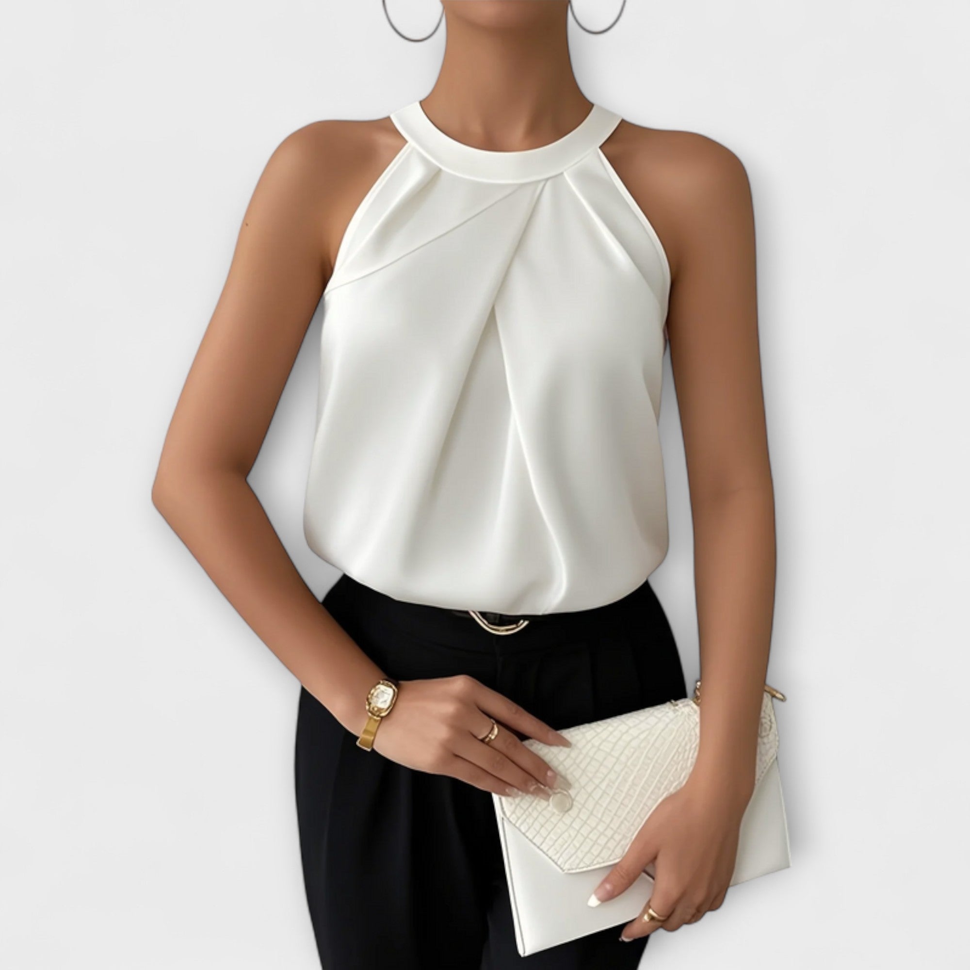 Iselin - Champagnefarget bar-skulder-topp