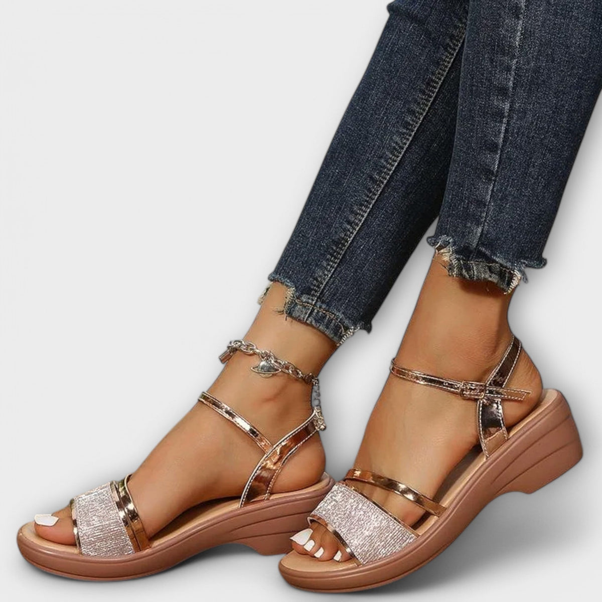 Else - Sandaler med strass-remmer