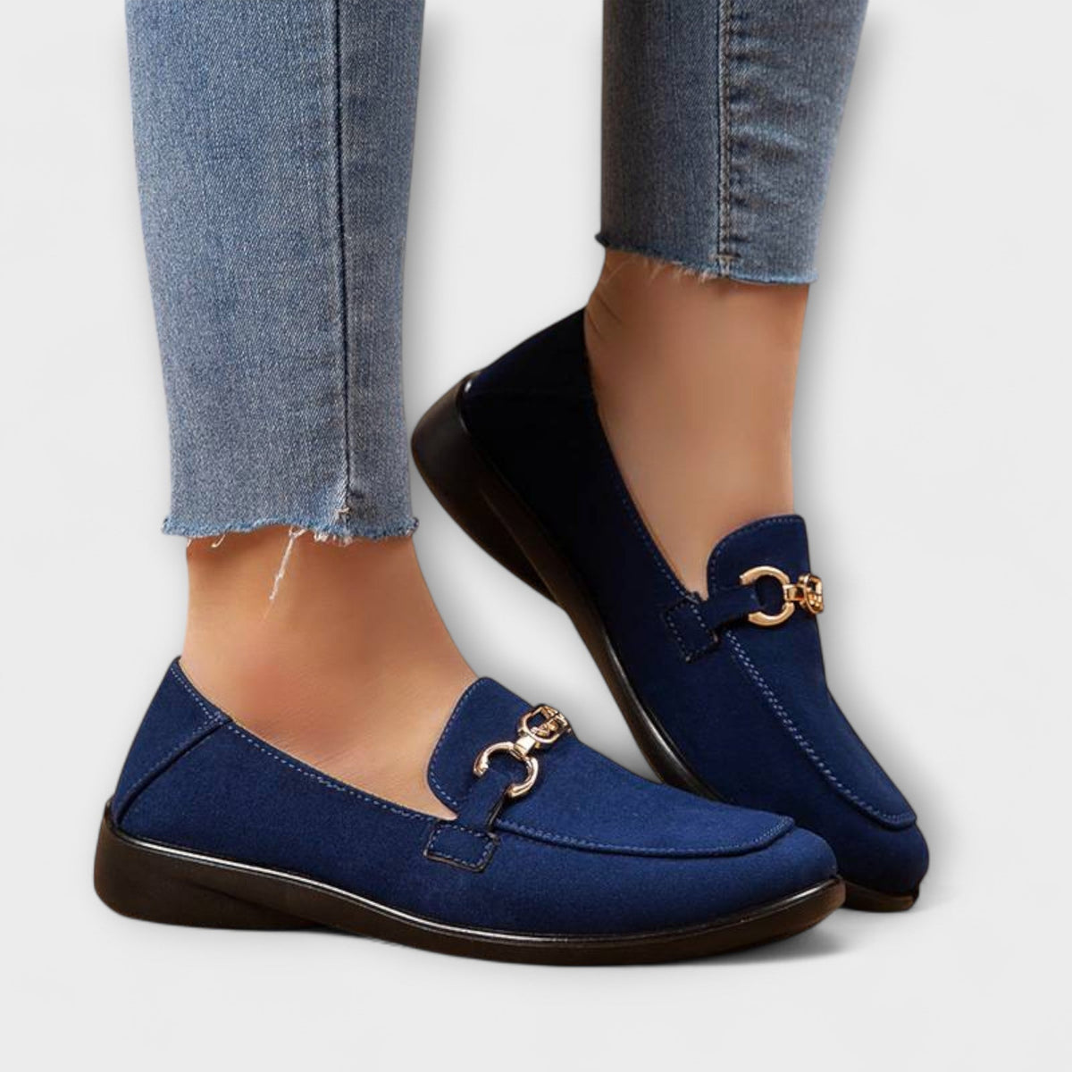 Bodil - Brune Loafers med spenne