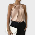 Iselin - Champagnefarget bar-skulder-topp
