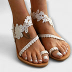 Marit - Sandaler med blomster-stropp