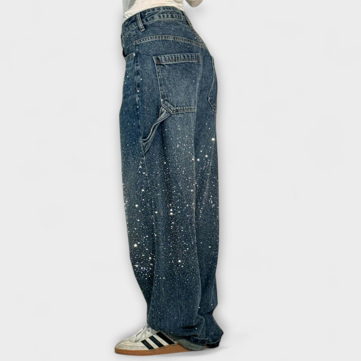 Reidun - Glitrende jeans med ballongsnitt