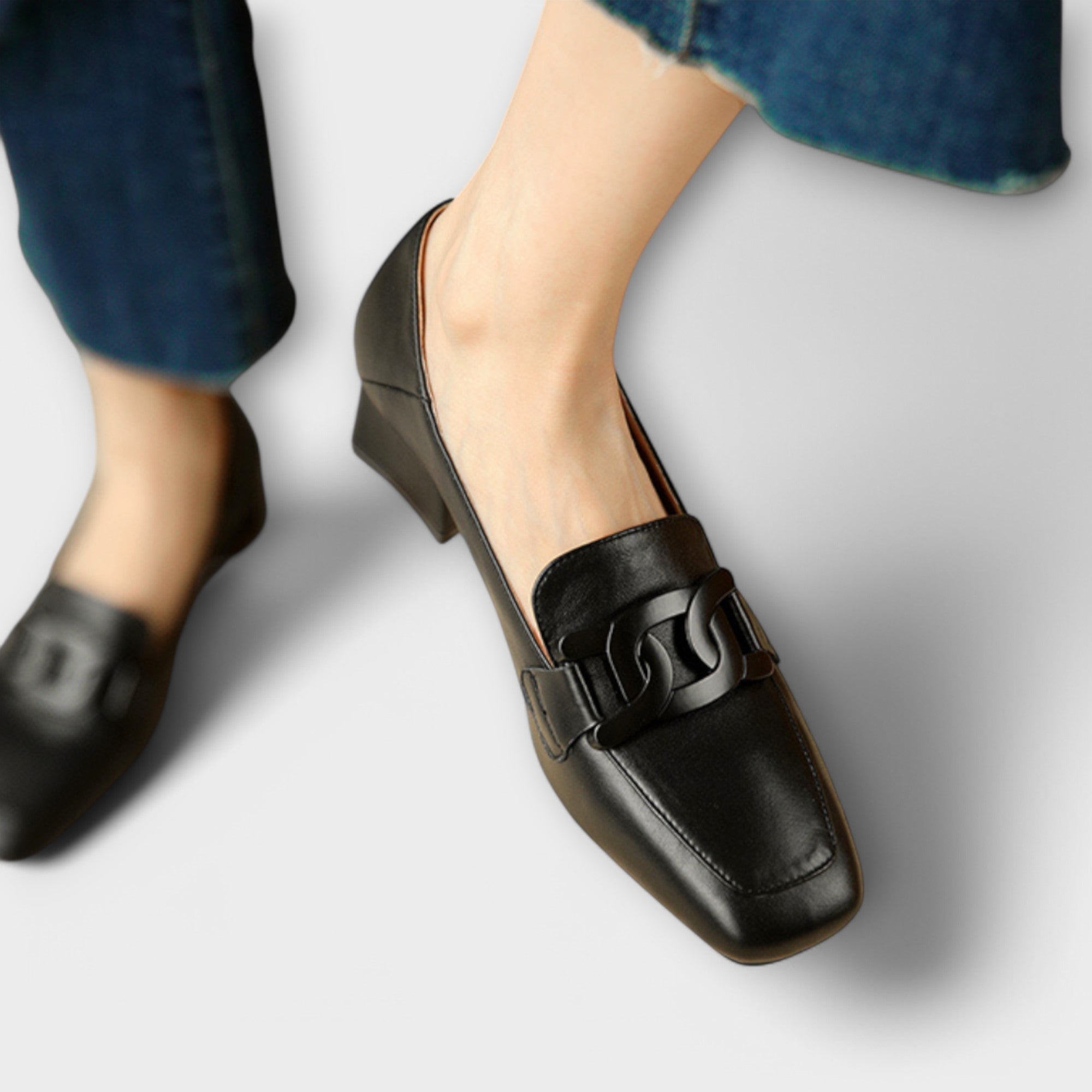 Ronja - Krem Loafers med spenne