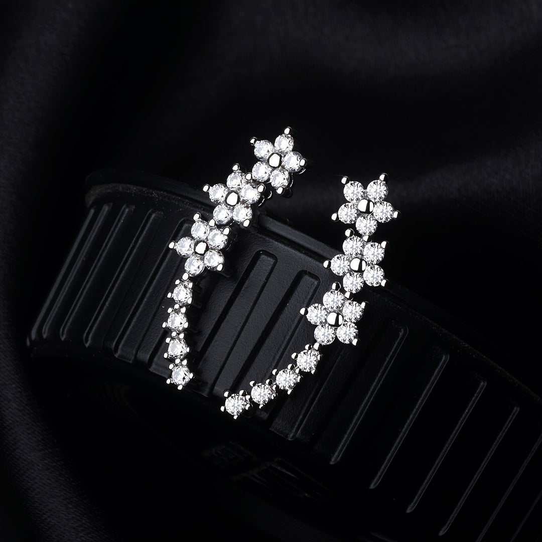 Kari – Luksuriøse blomstrete rhinestone-øredobber