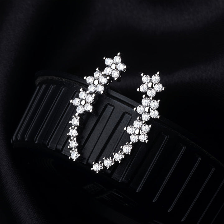 Kari – Luksuriøse blomstrete rhinestone-øredobber