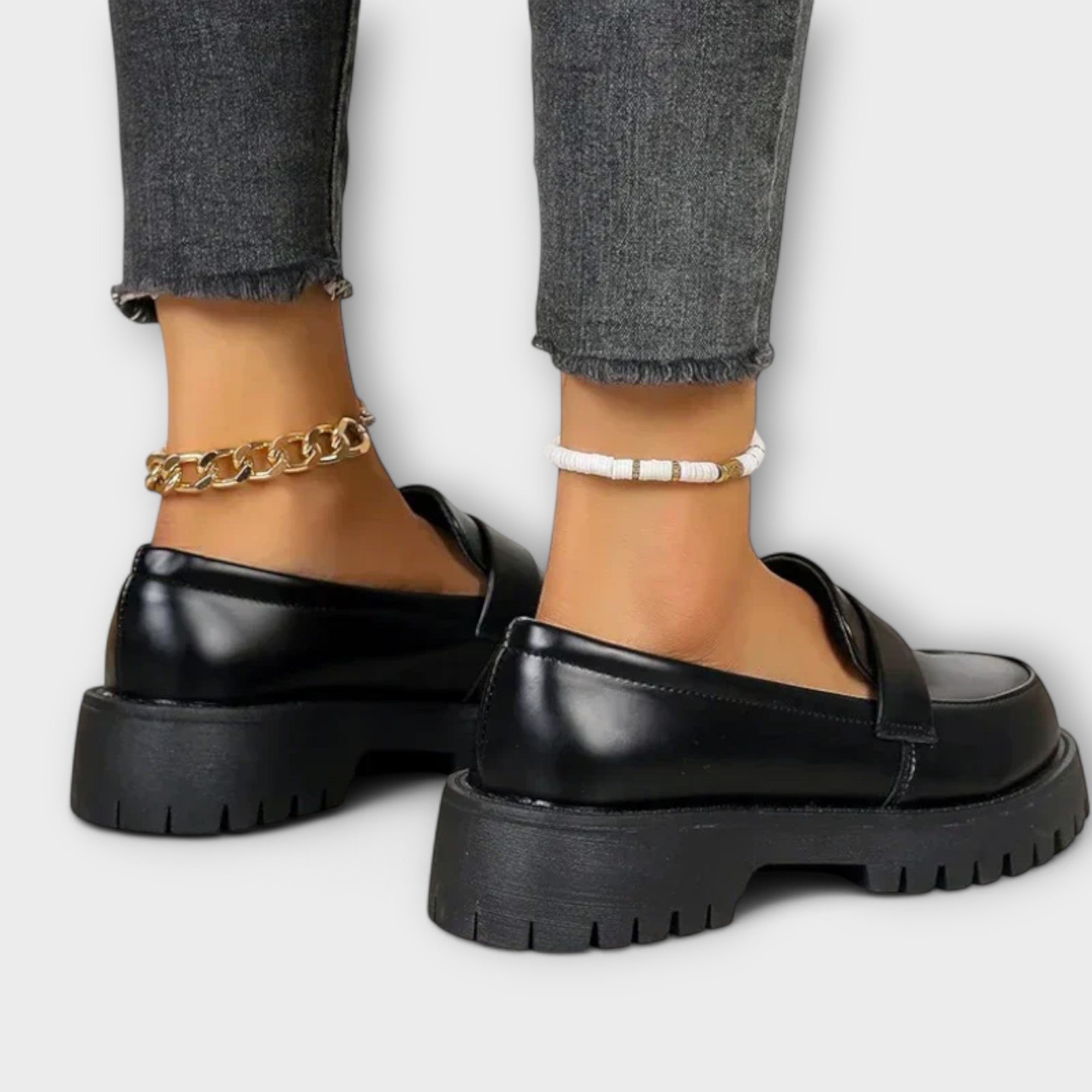Sara - Svarte platåloafer