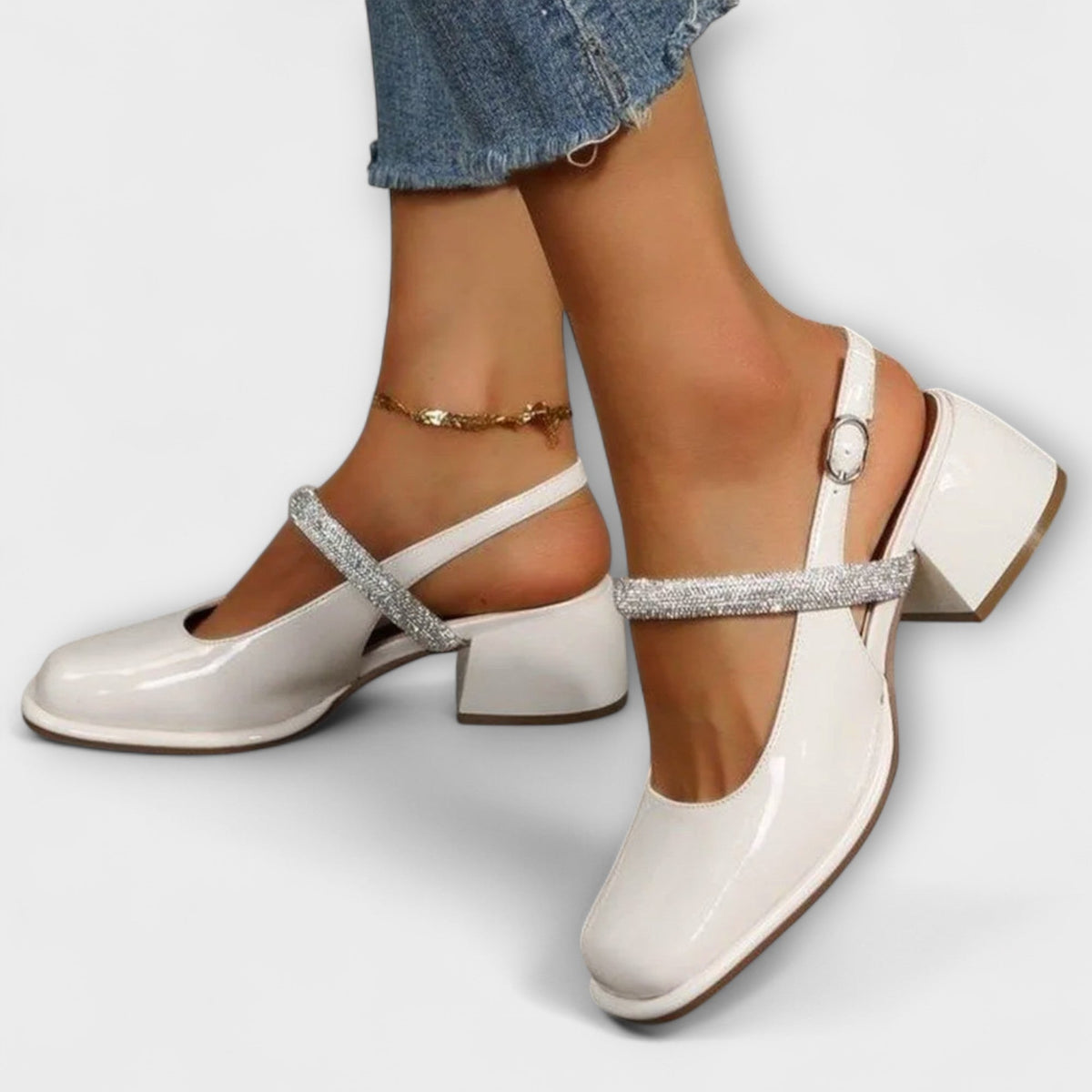 Hanne - Mary Janes med glitrende rem