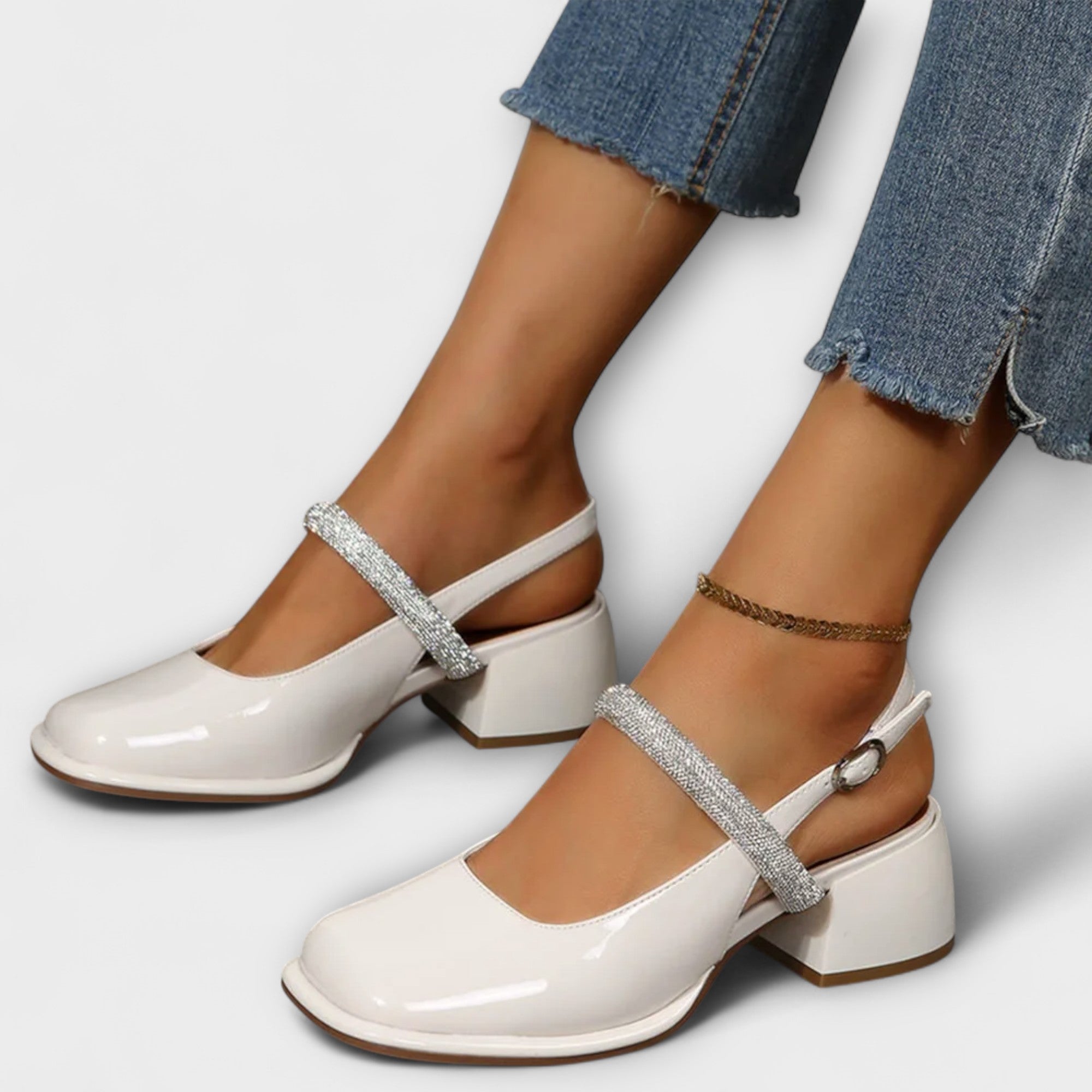 Hanne - Mary Janes med glitrende rem