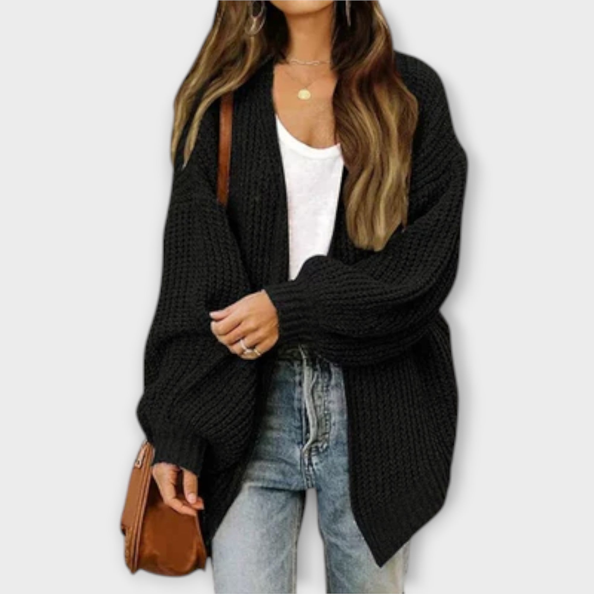 Cathrine - Svart avslappet cardigan