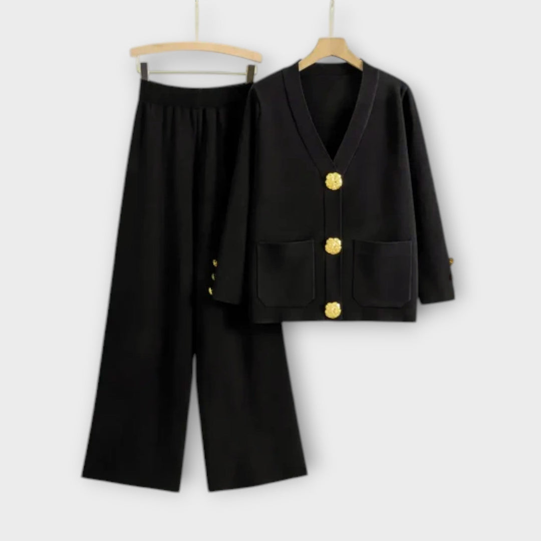 Torill - Kremfarget elegant sett med cardigan