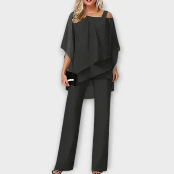 Ingfrid - Svart Chiffon Kveldsett