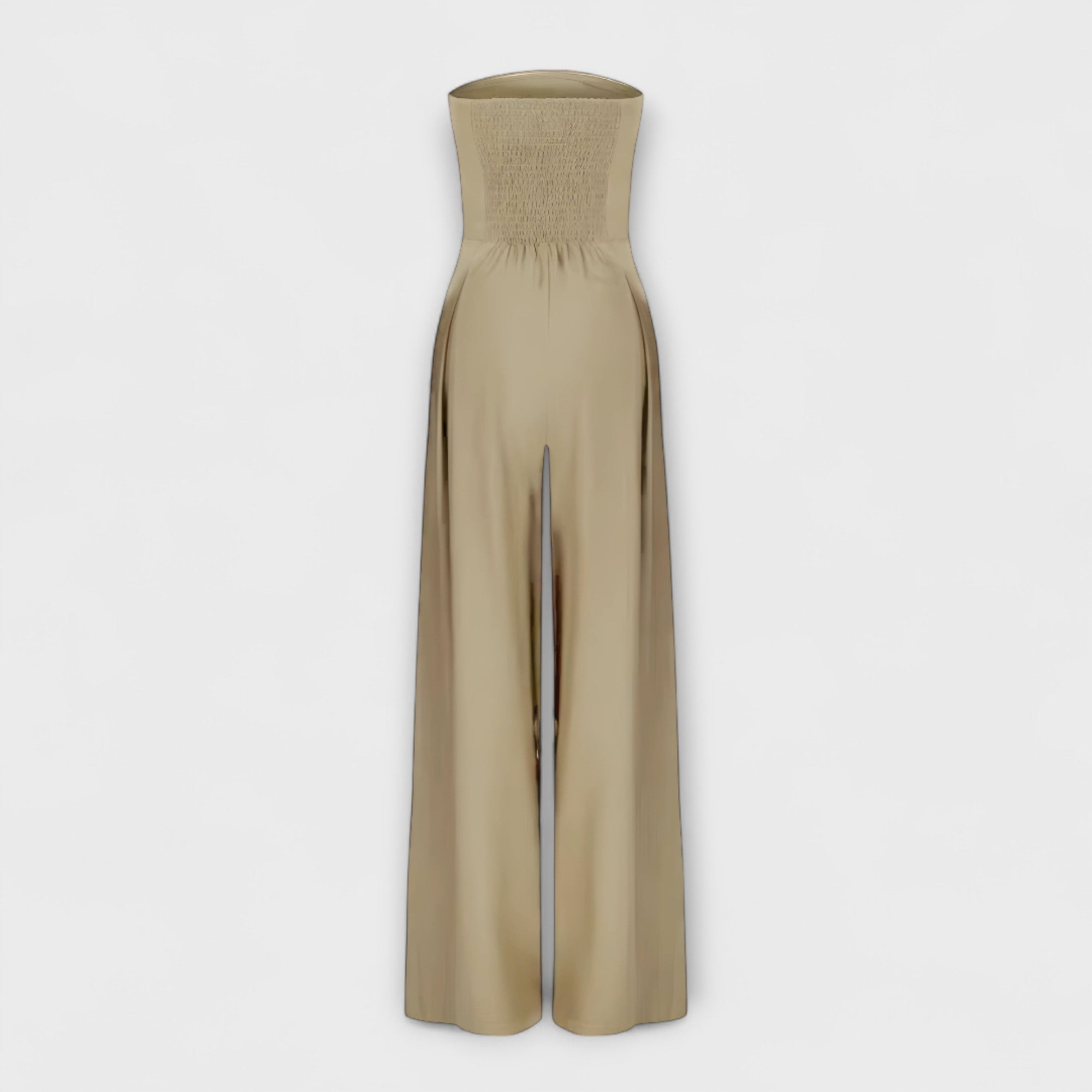 Sara - Elegant mørkeblå stroppløs buksedress