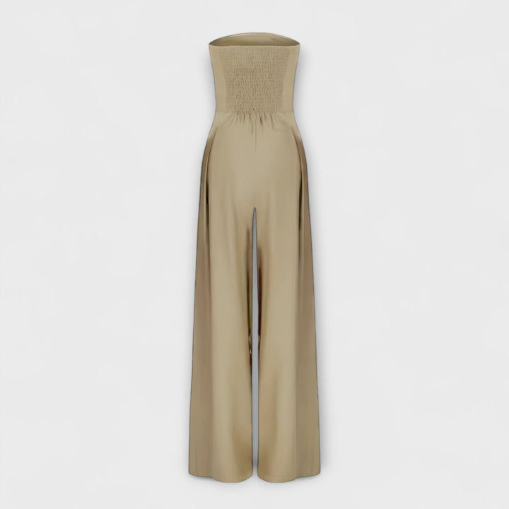 Sara - Elegant mørkeblå stroppeløs buksedress