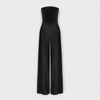Sara - Elegant mørkeblå stroppløs buksedress