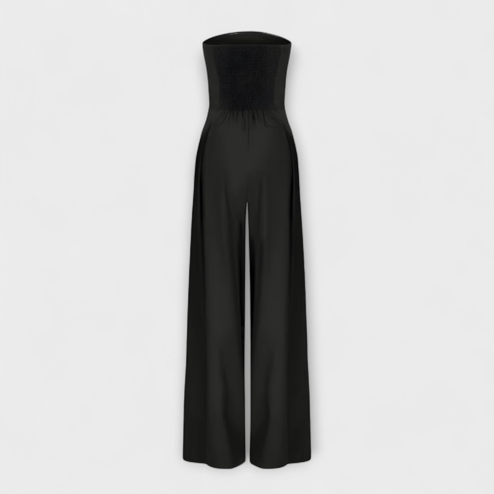 Sara - Elegant mørkeblå stroppløs buksedress
