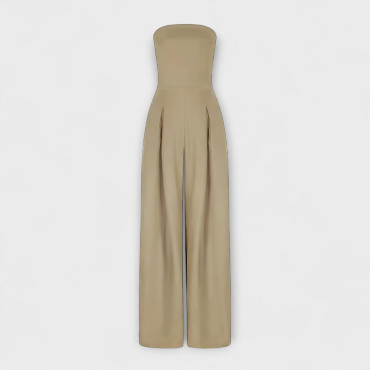 Sara - Elegant mørkeblå stroppeløs buksedress