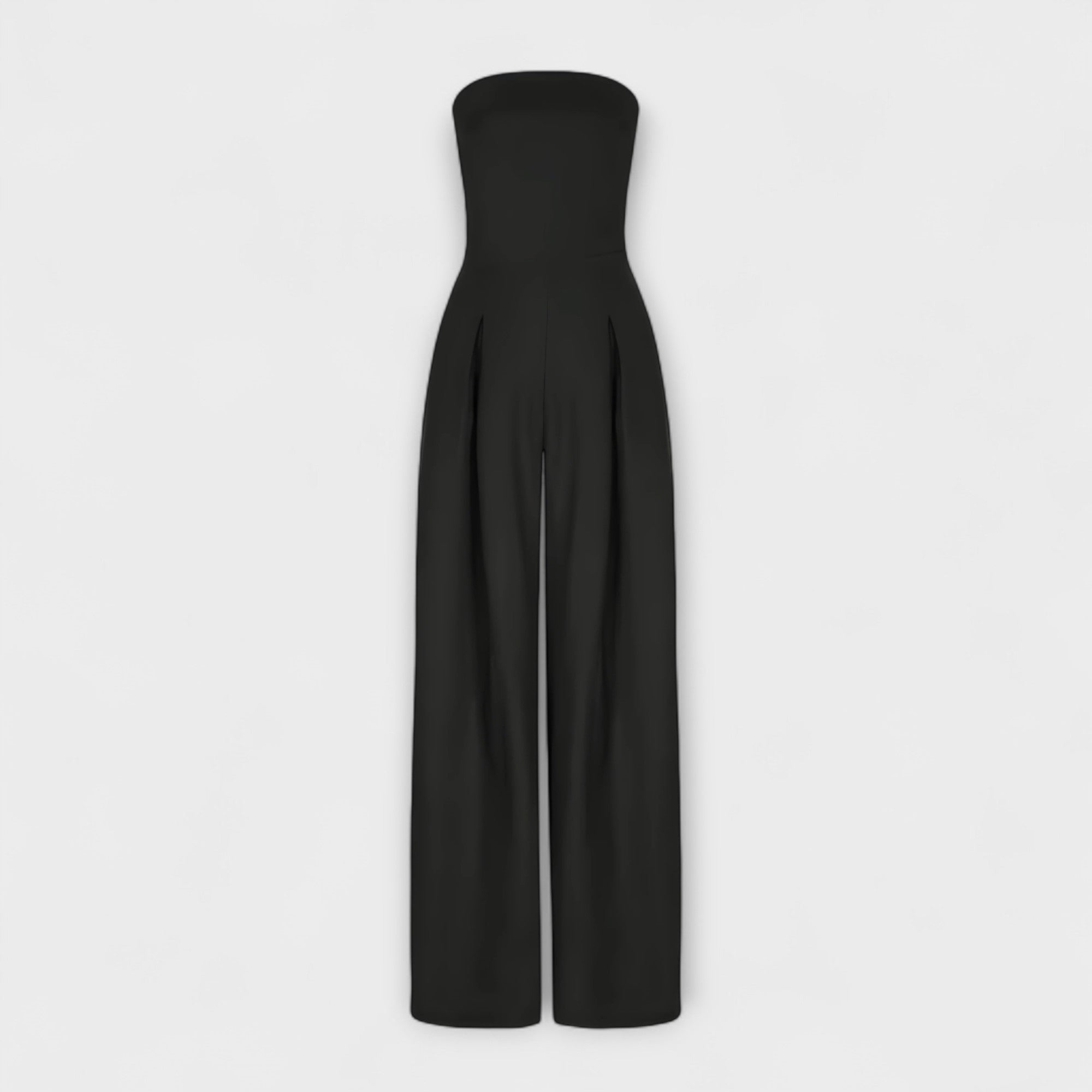 Sara - Elegant mørkeblå stroppløs buksedress