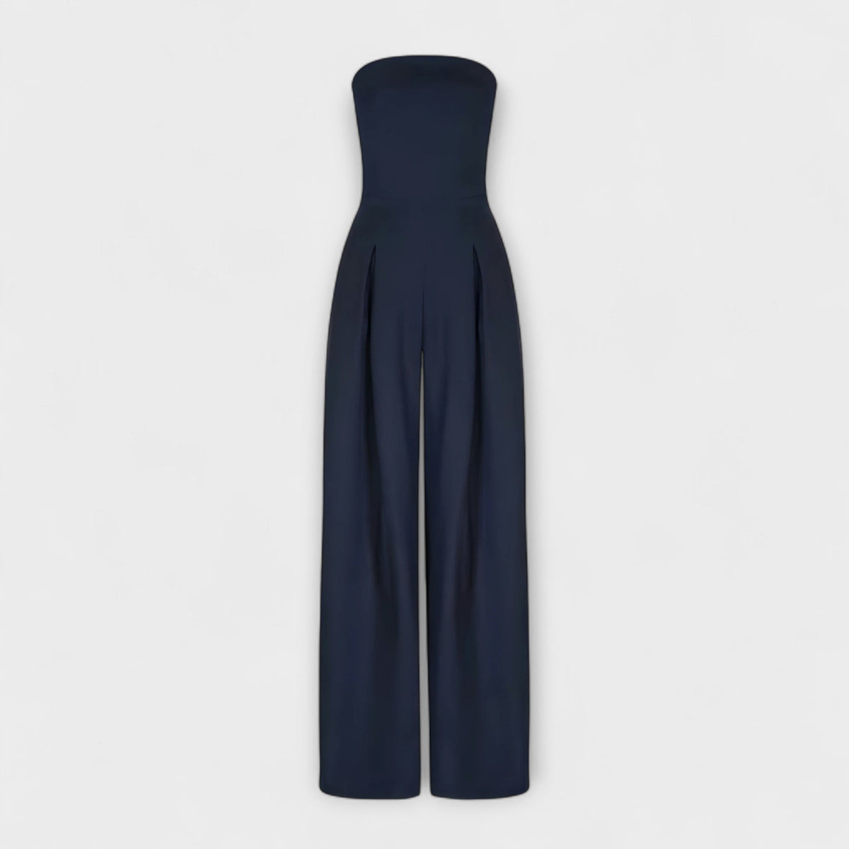 Sara - Elegant mørkeblå stroppløs buksedress