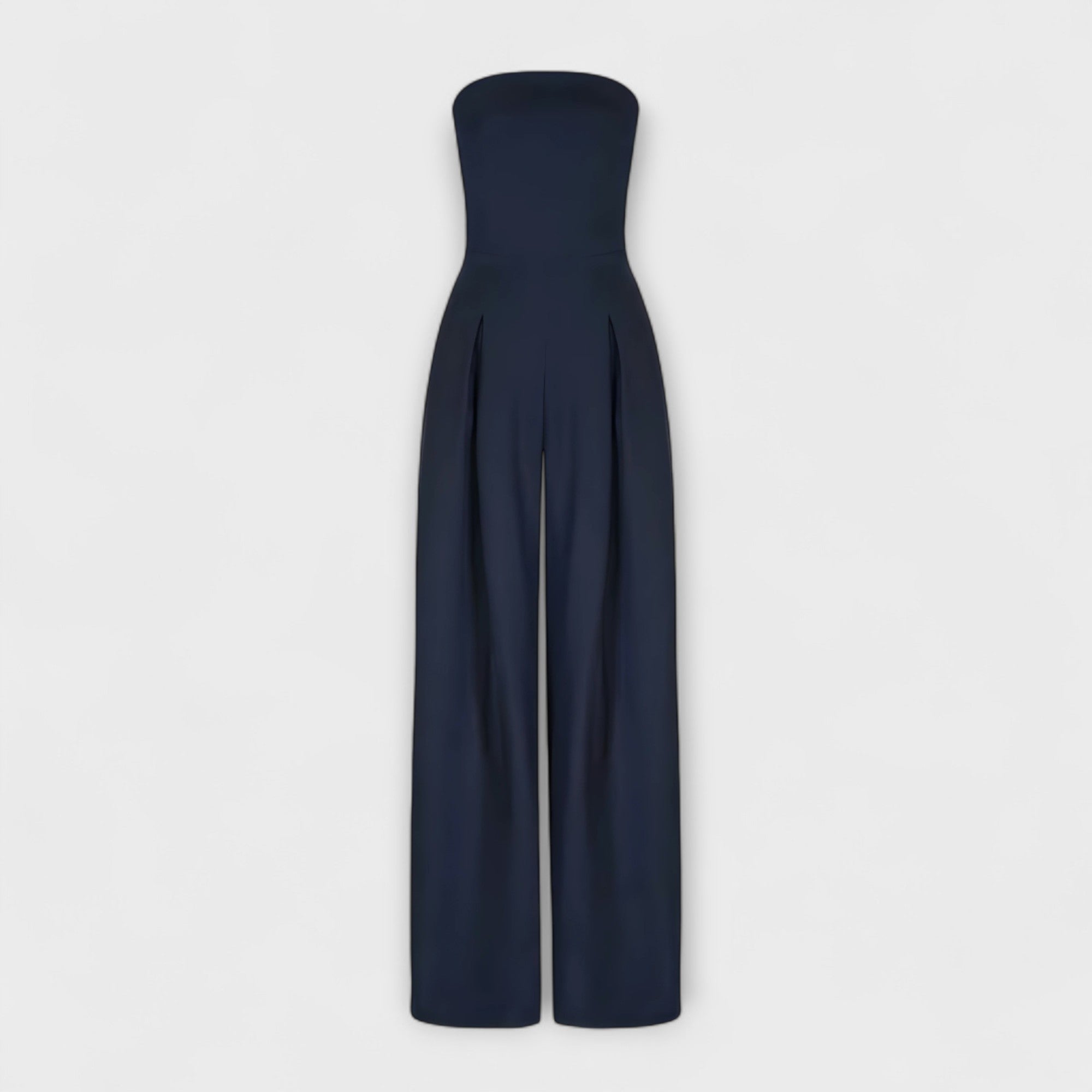 Sara - Elegant mørkeblå stroppløs buksedress