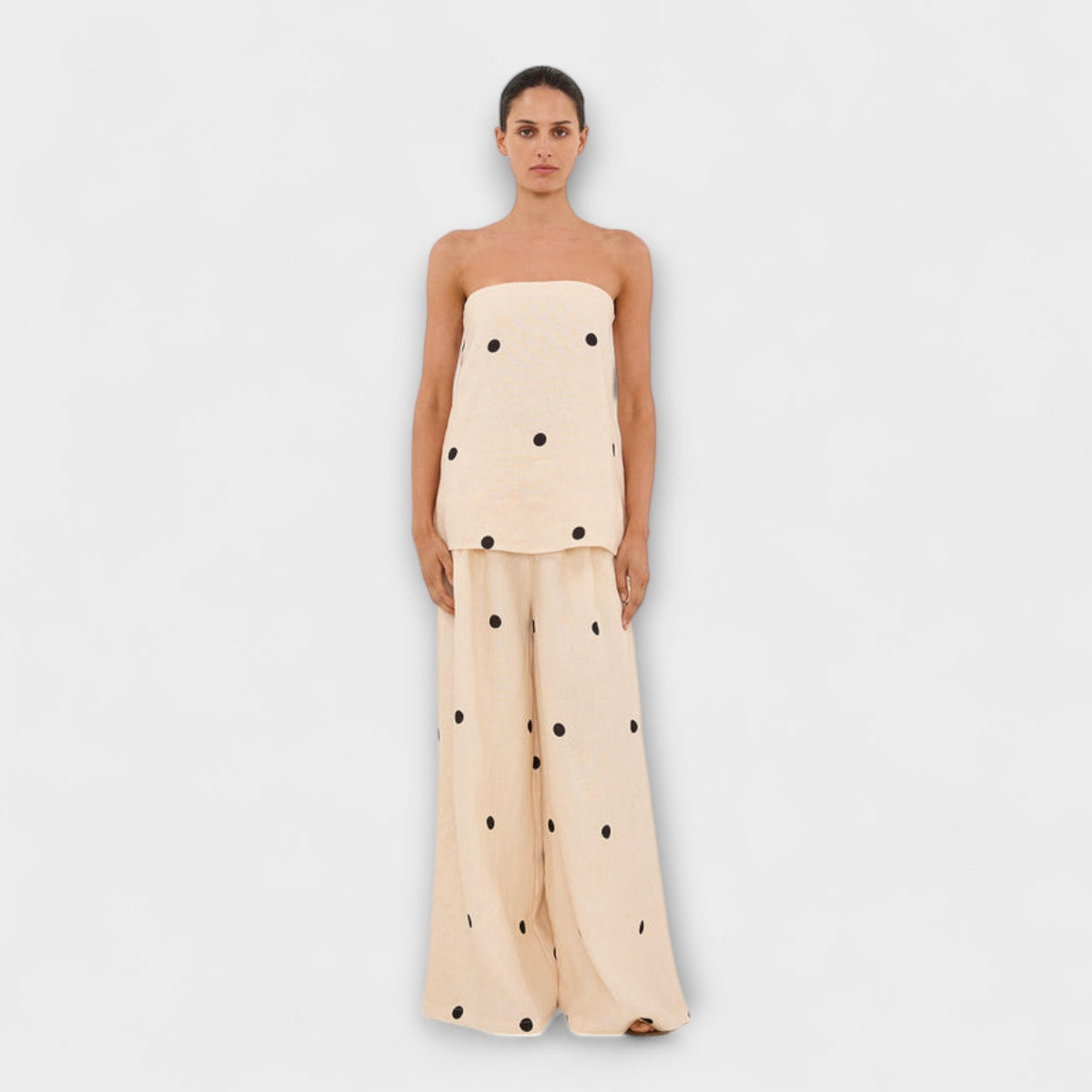 Marianne - Beige Prikkete buksedress