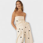Marianne - Beige Prikkete buksedress