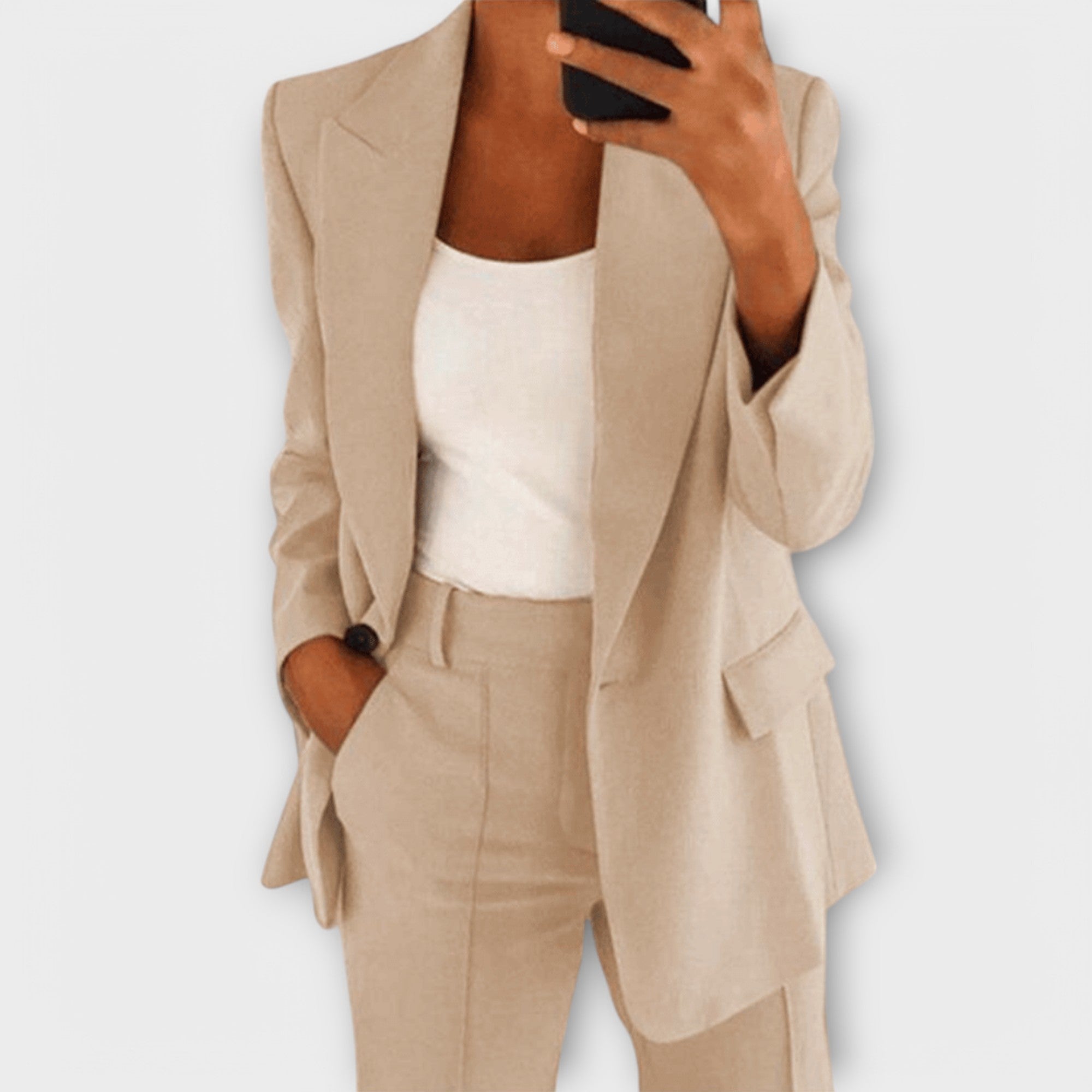 Astrid - Elegant svart 2-delt blazer-sett