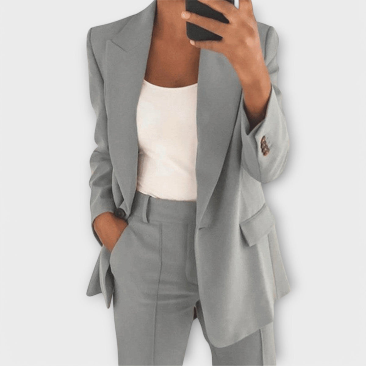 Astrid - Elegant svart 2-delt blazer-sett