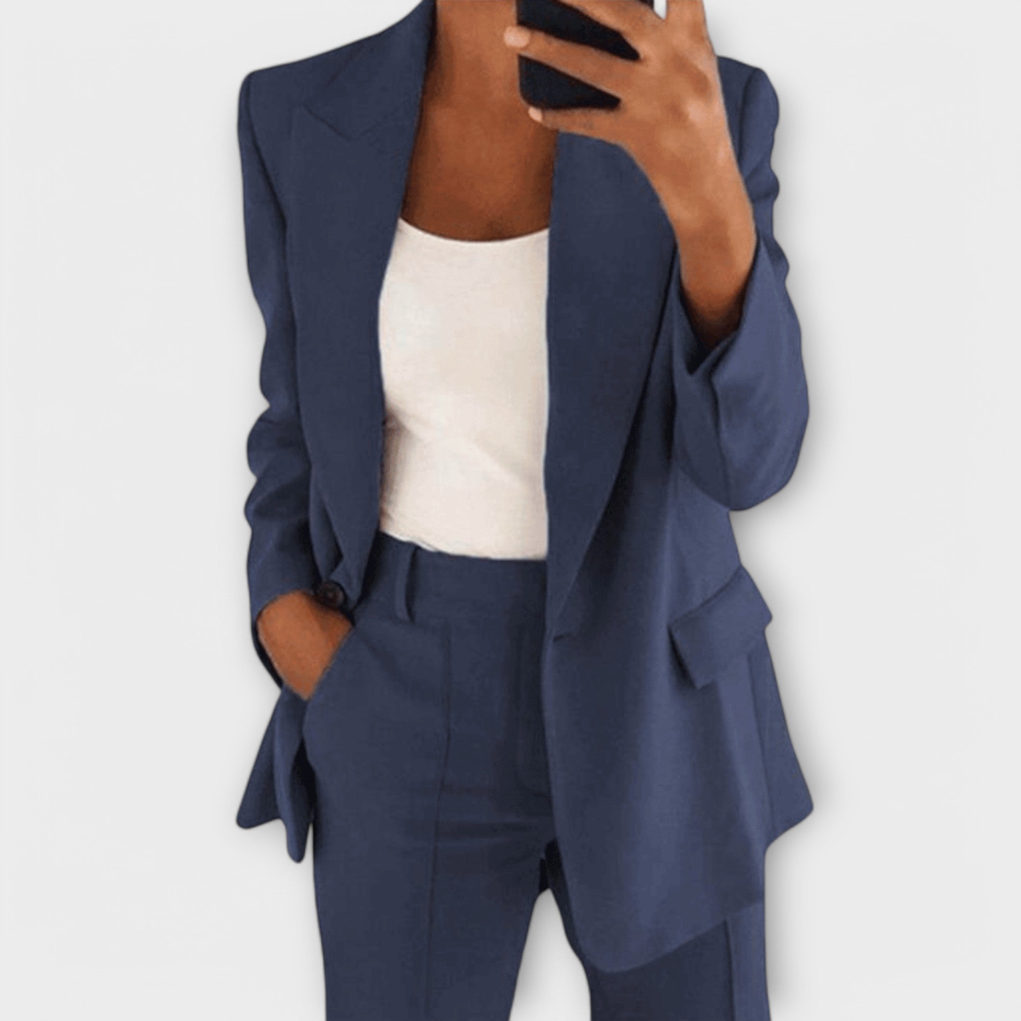 Astrid - Elegant svart 2-delt blazer-sett