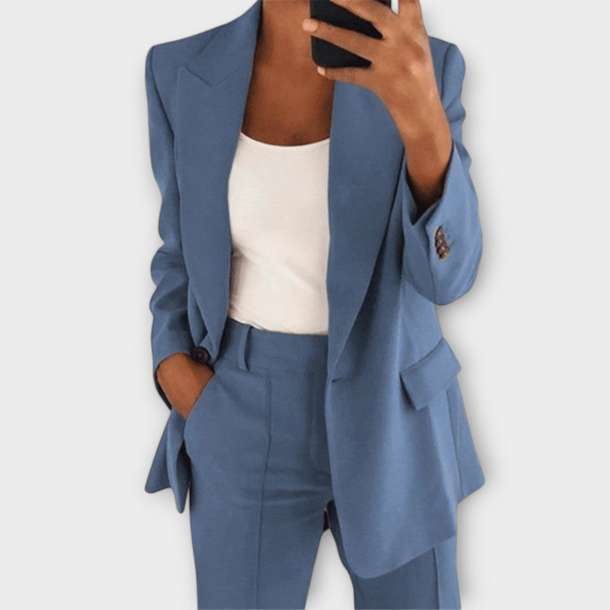 Astrid - Elegant svart 2-delt blazer-sett