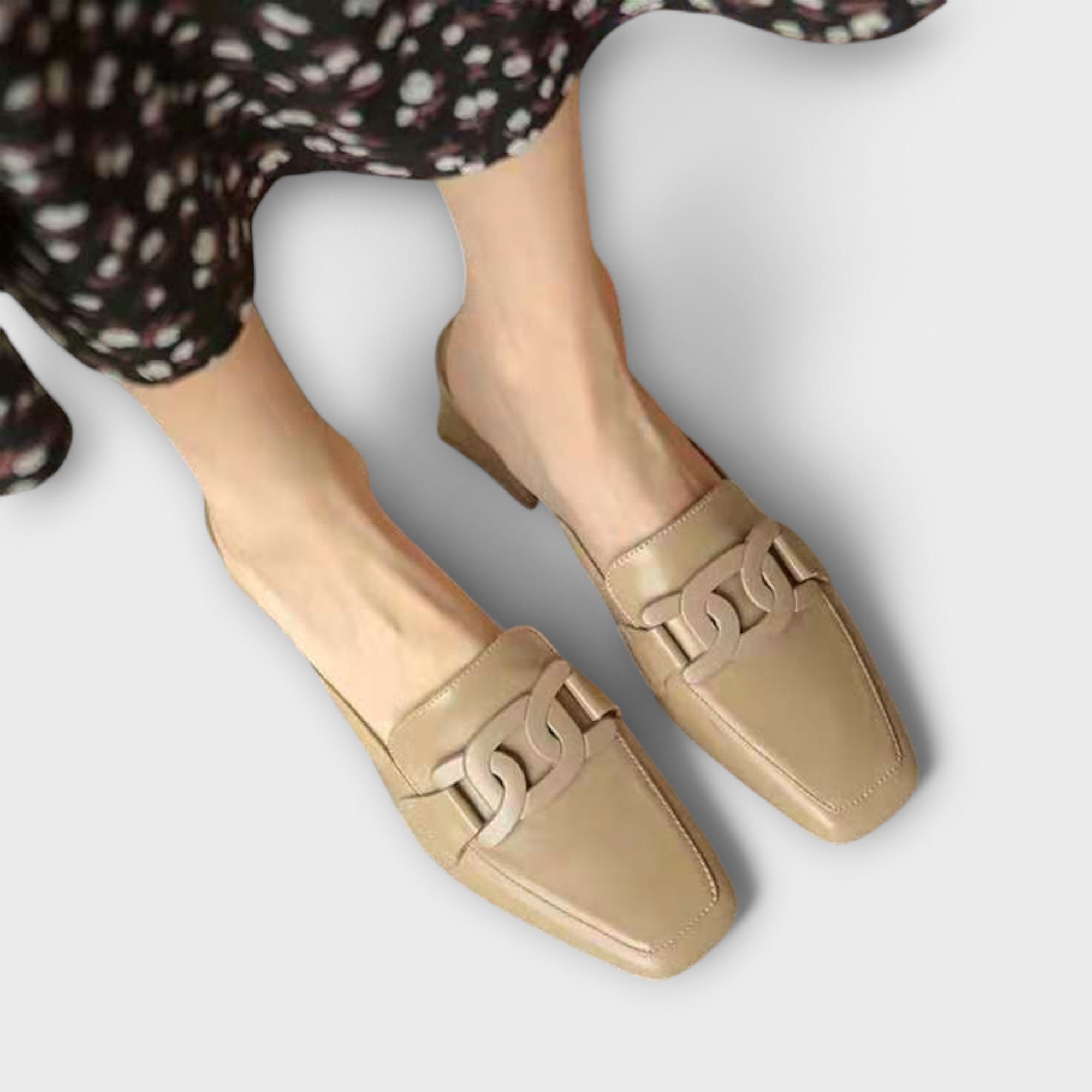 Ronja - Krem Loafers med spenne