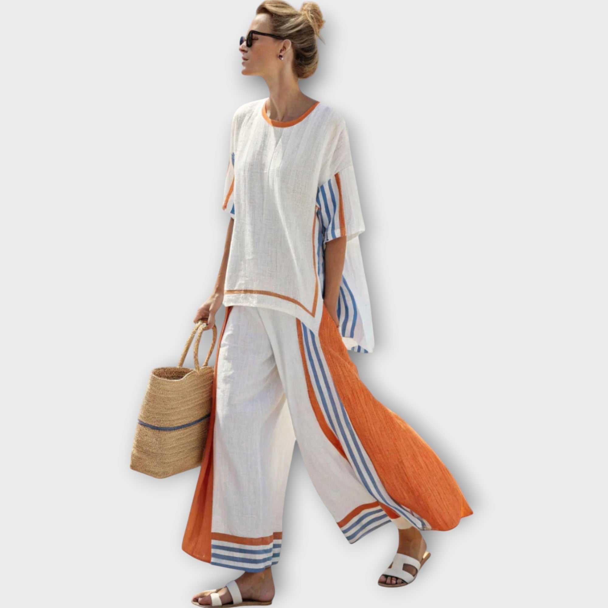 Marit - Elegant sett med stripete mønster