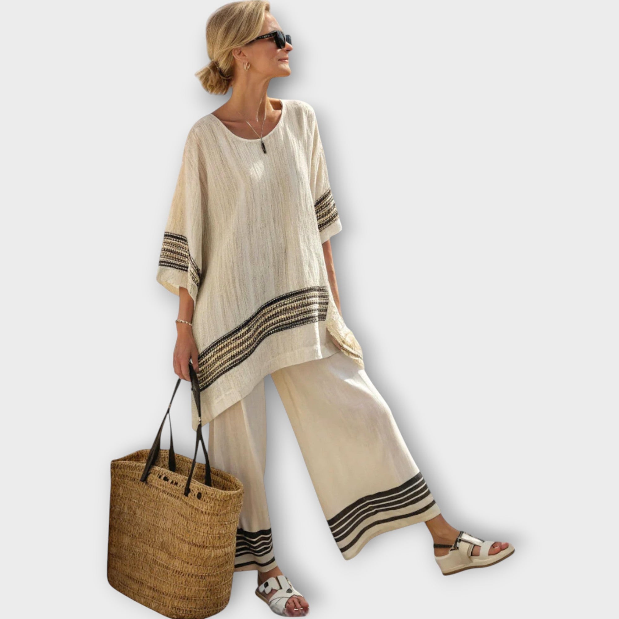 Marit - Elegant sett med stripete mønster