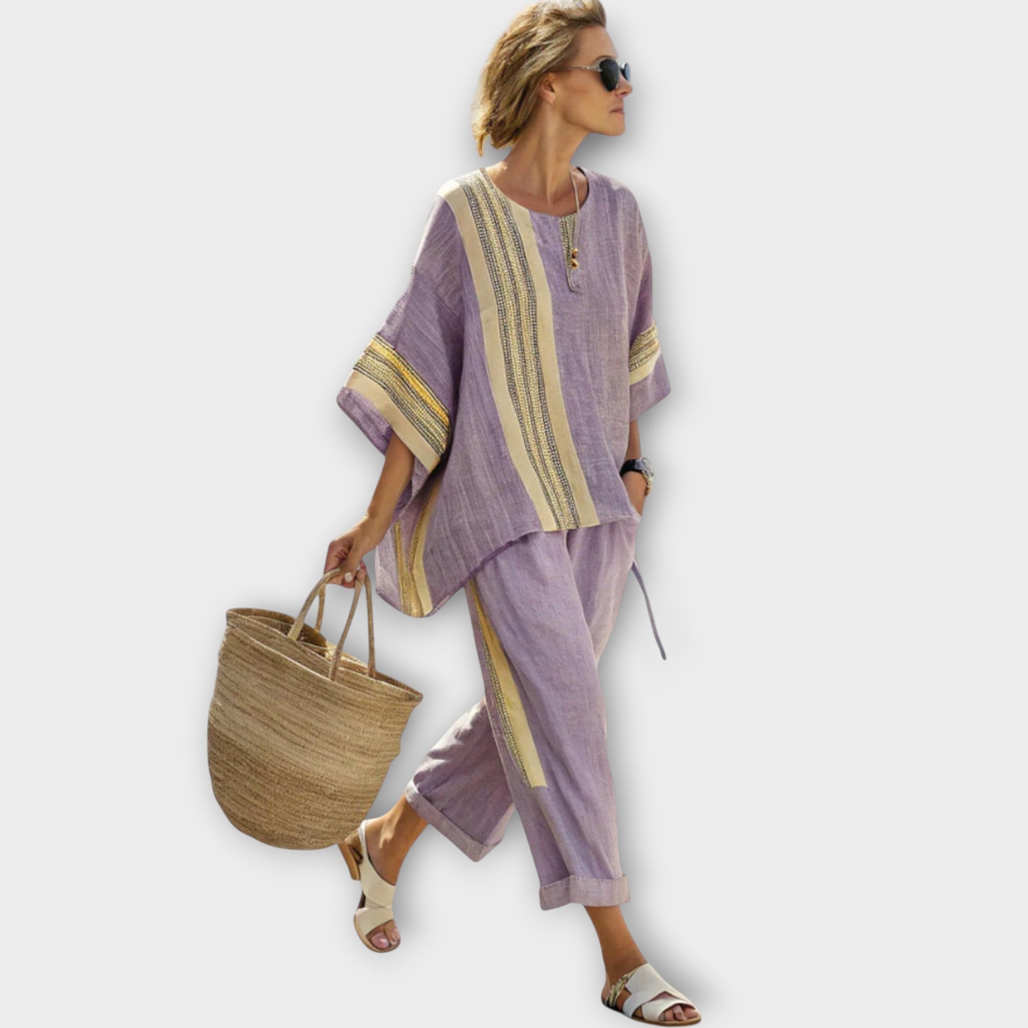 Marit - Elegant sett med stripete mønster