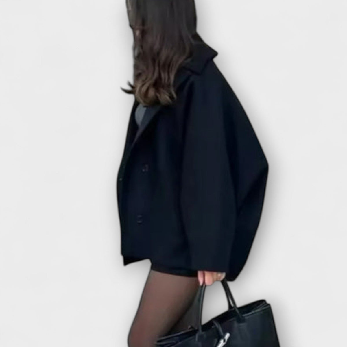 Signe - Beige stor kåpe i urban elegant