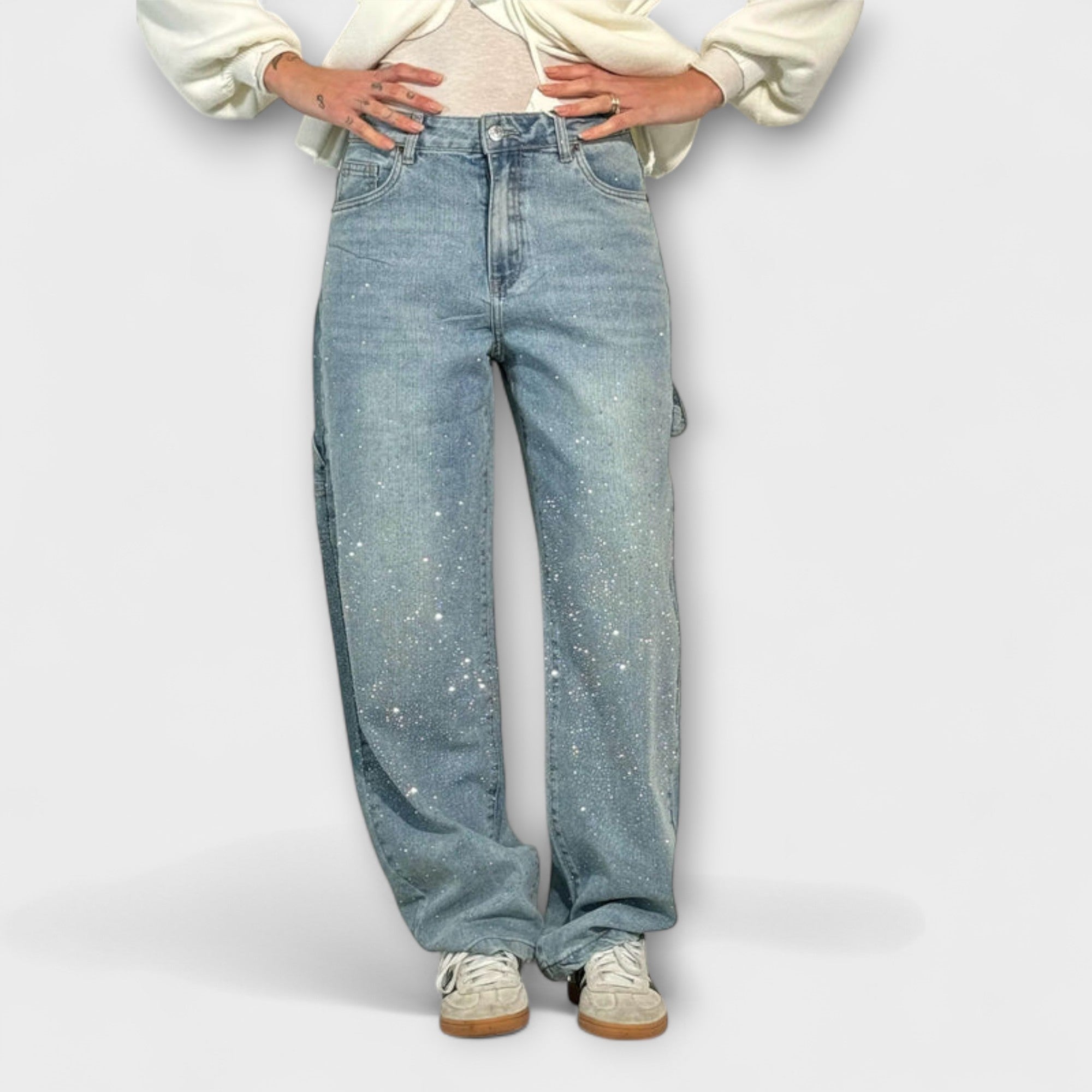 Reidun - Glitrende jeans med ballongsnitt