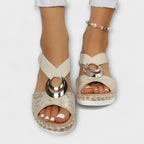 Ingrid - Beige komfortsandaler