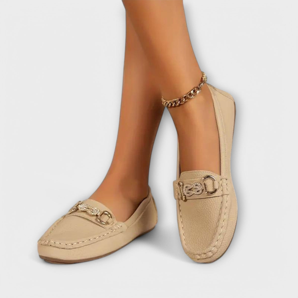 Liv - Svarte loafers med spenne