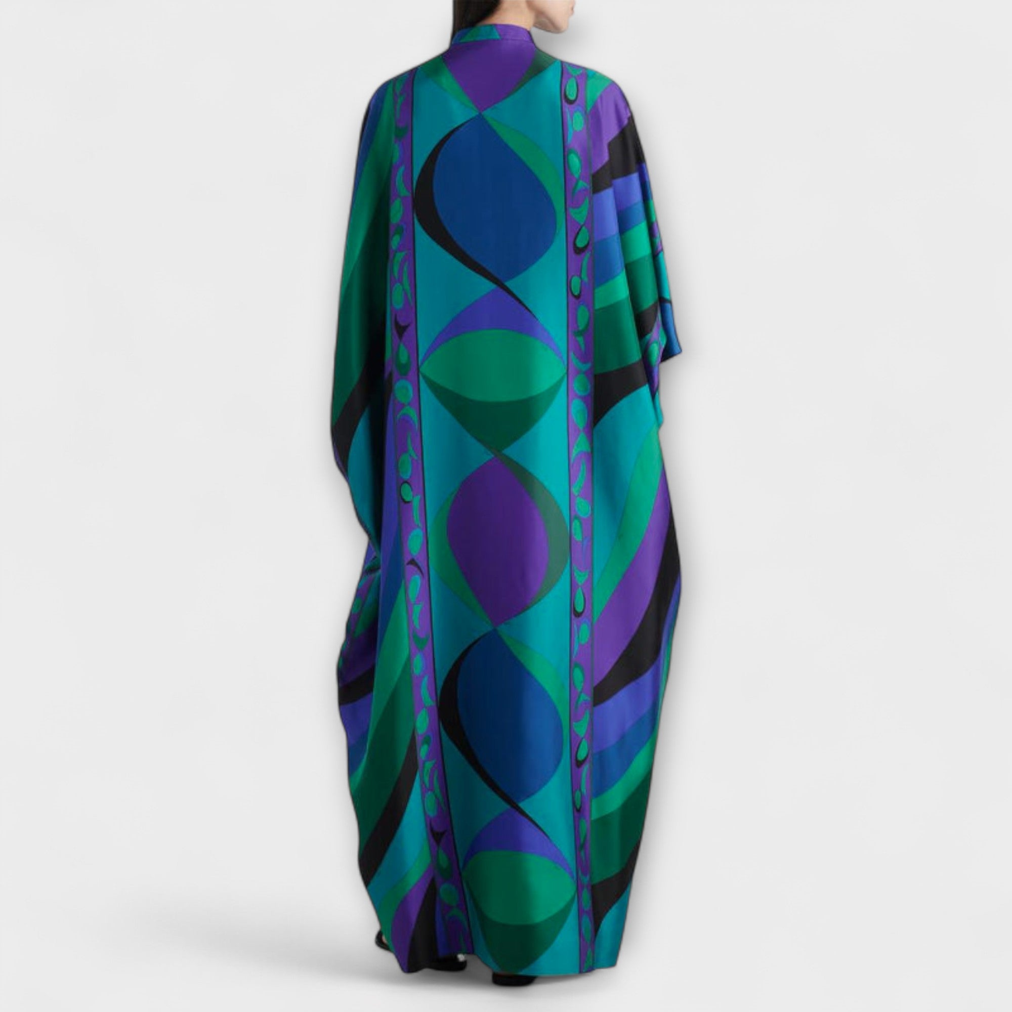 Thea - Fargerik psykedelisk satengkaftan