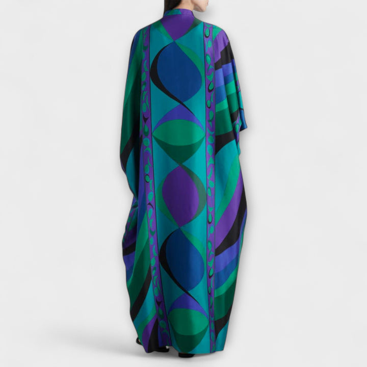 Thea - Fargerik psykedelisk satengkaftan
