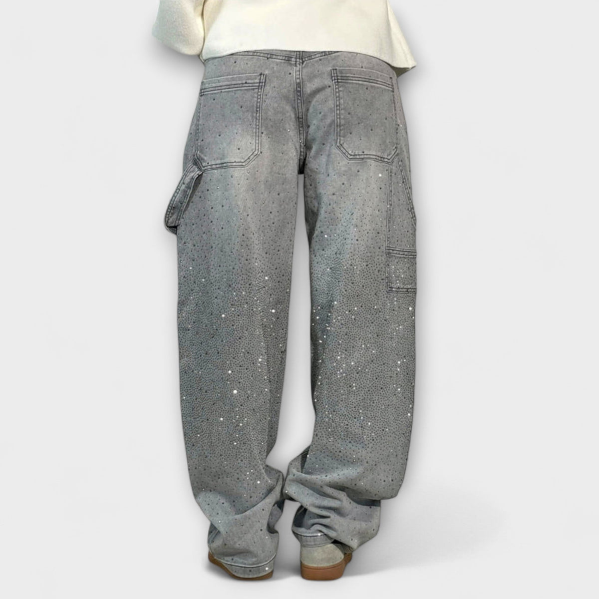 Reidun - Glitrende jeans med ballongsnitt