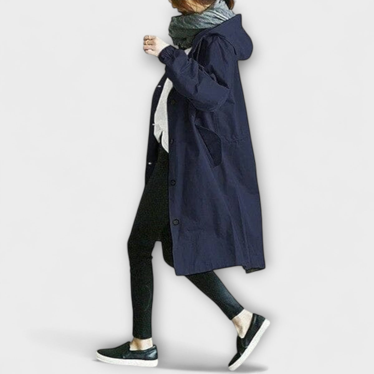Astrid - Grå elegant trenchcoat