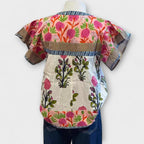 Thea - Hvit bohembluse med blomsterbroderi